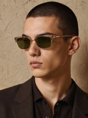 Versace VE4494D 551883 Browline Sunglasses – Transparent Brown / Brown